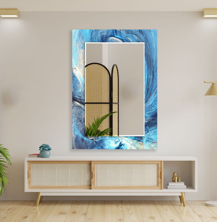 Dark Blue Abstract Wall Mirror big wall mirror
