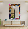 Abstract Tempered Glass Wall Mirror