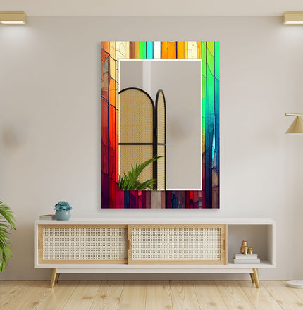 Stained Tempered Glass Wall Mirror