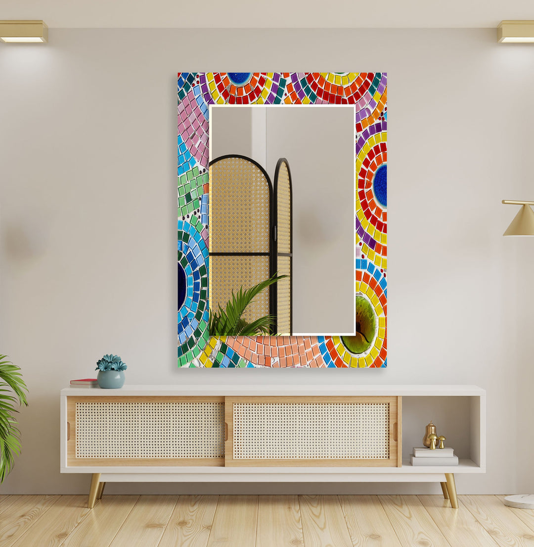 Little Multicolored Mosaic Stones Wall Mirror wall mirror
