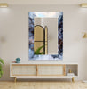 Abstract Tempered Glass Wall Mirror