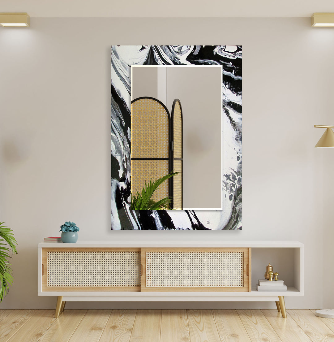 Modern Black & White Marble Wall Mirror  huge mirror
