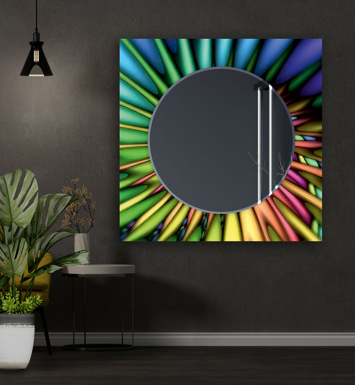 Rainbow Colors Abstract Wall Mirror full body mirror
