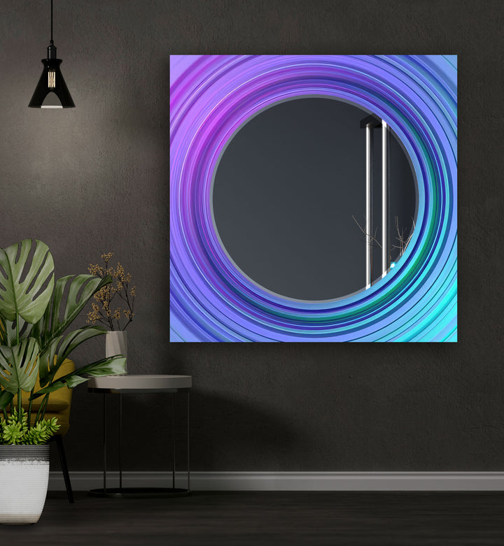 Purple & Blue Round Wall Mirror gold floor mirror
