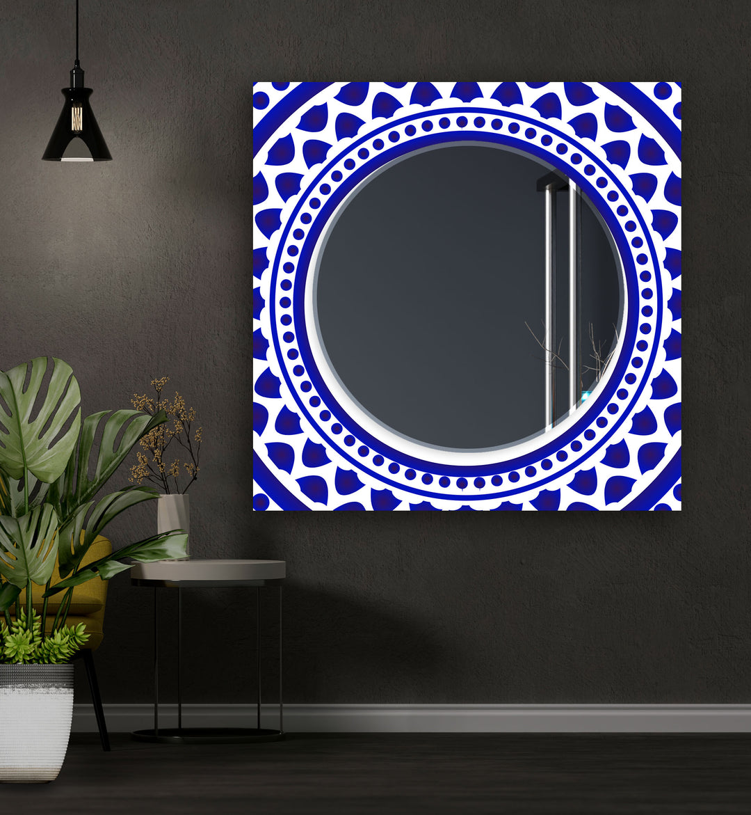 Dark Blue Abstract Wall Mirror Large Mirror
