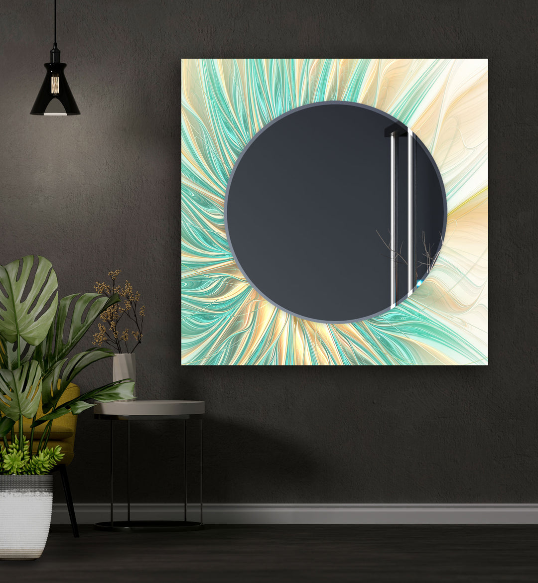 Green Golden Shiny Wall Mirror Black Wall Mirror
