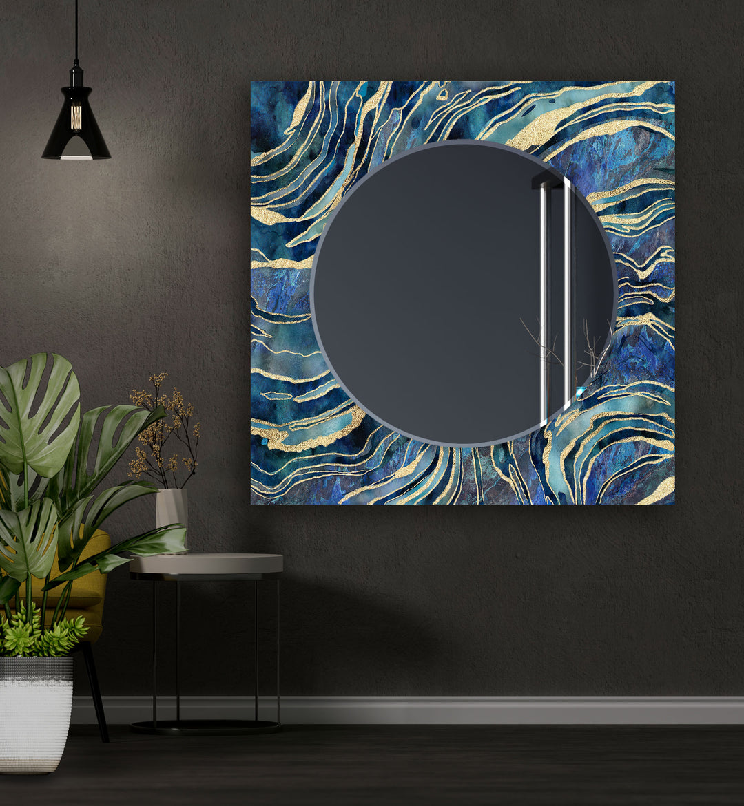 Dark Blue Modern Mirror