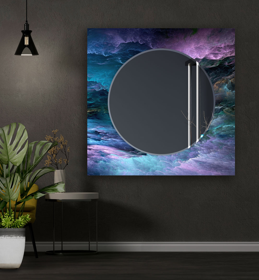 Blue and Purple Wall Mirrors Marble Wall Mirror
