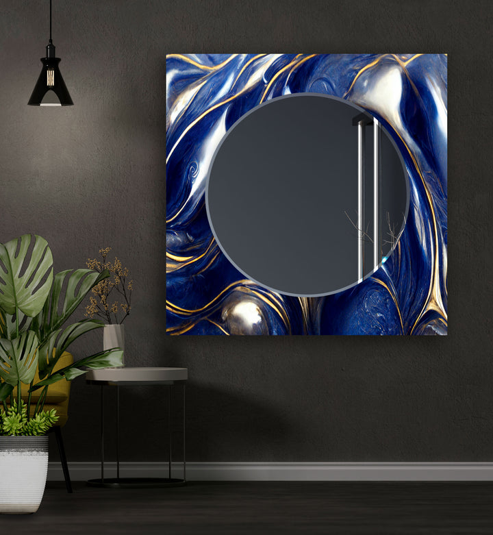 Dark Blue Huge Mirror