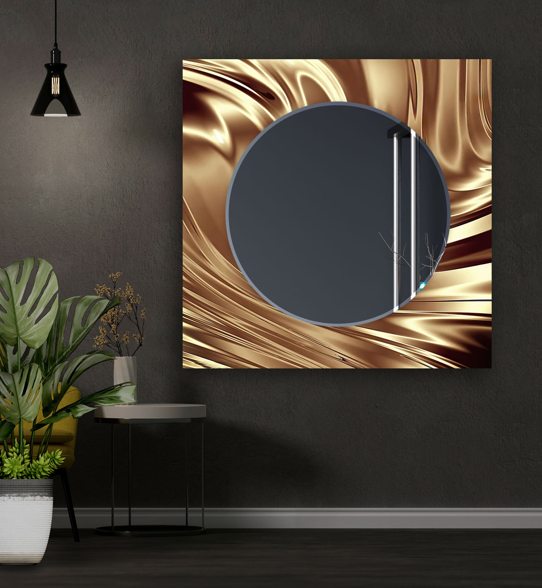 Abstract Shiny Brown Wall Mirror Dining Room Mirror
