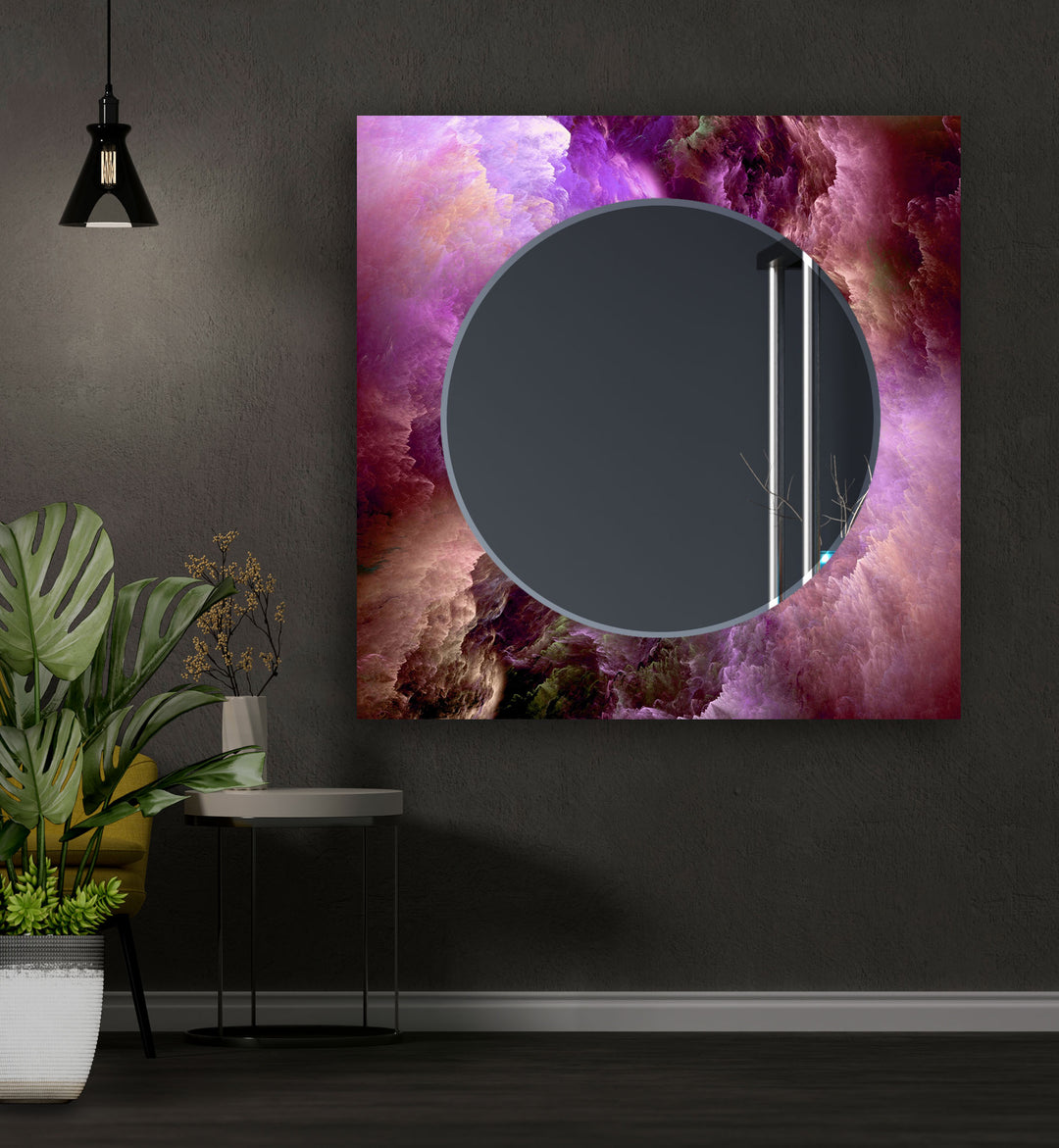 Purple Smoke View Wall Mirror Abstract Wall Mirror
