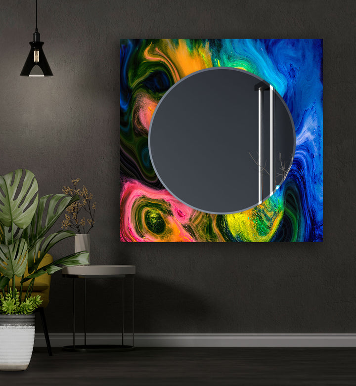 Colorful Splash Wall Mirrors Bedroom Wall Mirror
