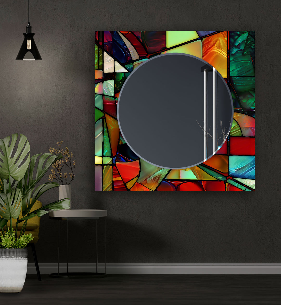 Stained Neon Oil Art Wall Mirror Long Wall Mirror
