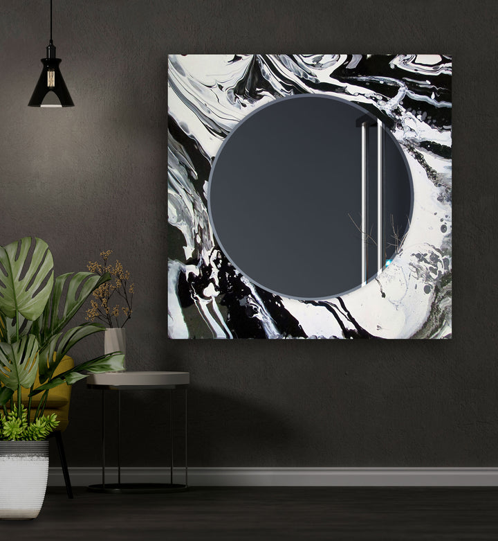 Modern Black & White Marble Wall Mirror wall decorative mirror
