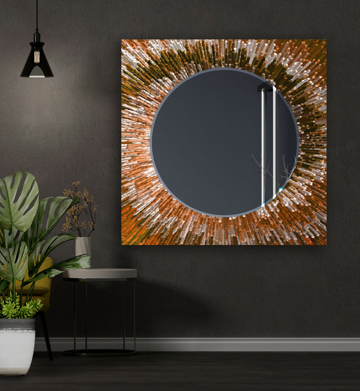 Brown Splash Wall Mirror Blue Wall Mirror
