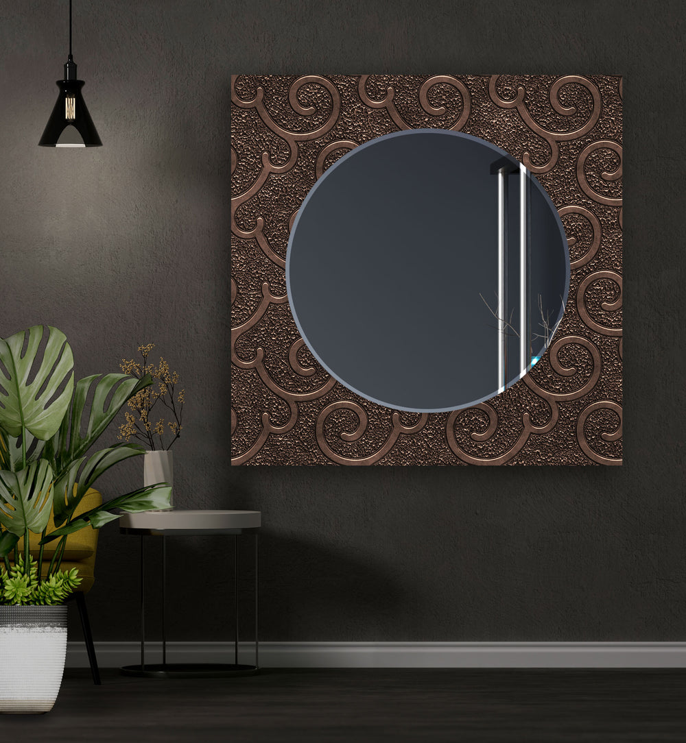 Brown Old Design Wall Mirror Black Wall Mirror
