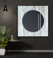 Abstract Round Tempered Glass Wall Mirror