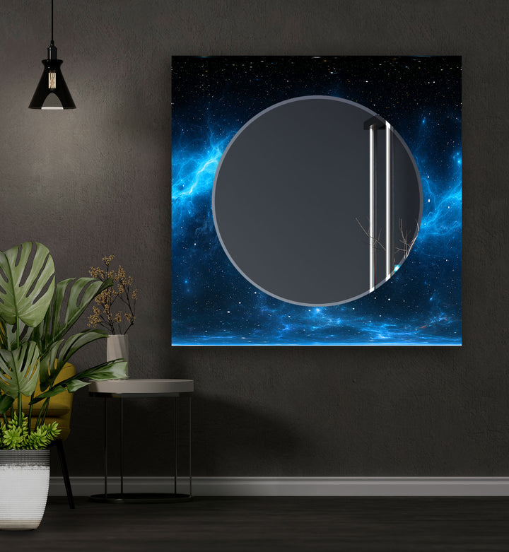 Black and Blue Abstract Wall Mirror decorative mirrors   
