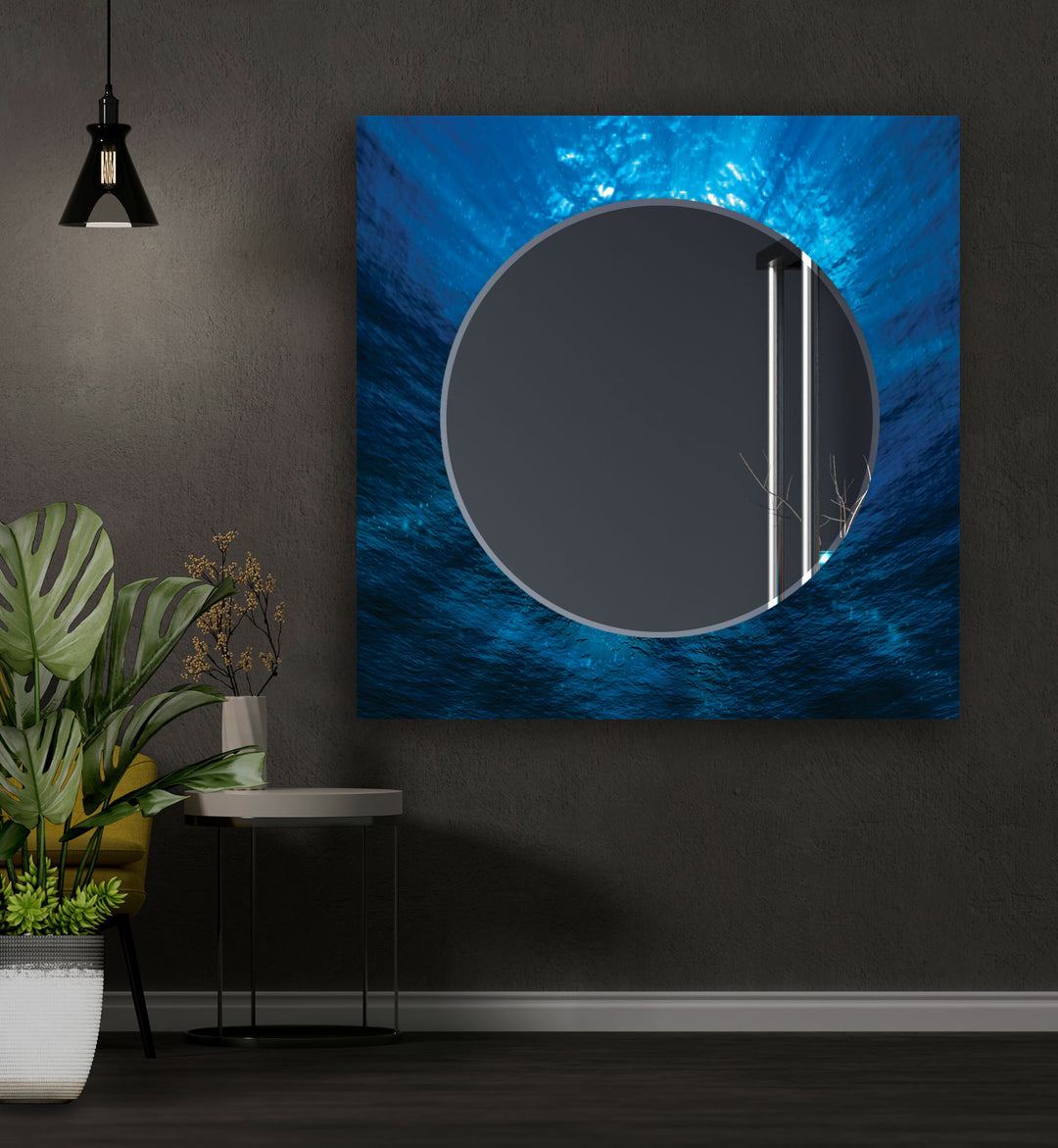 Dark Sea Blue Wall Mirror Living Room Wall Mirror
