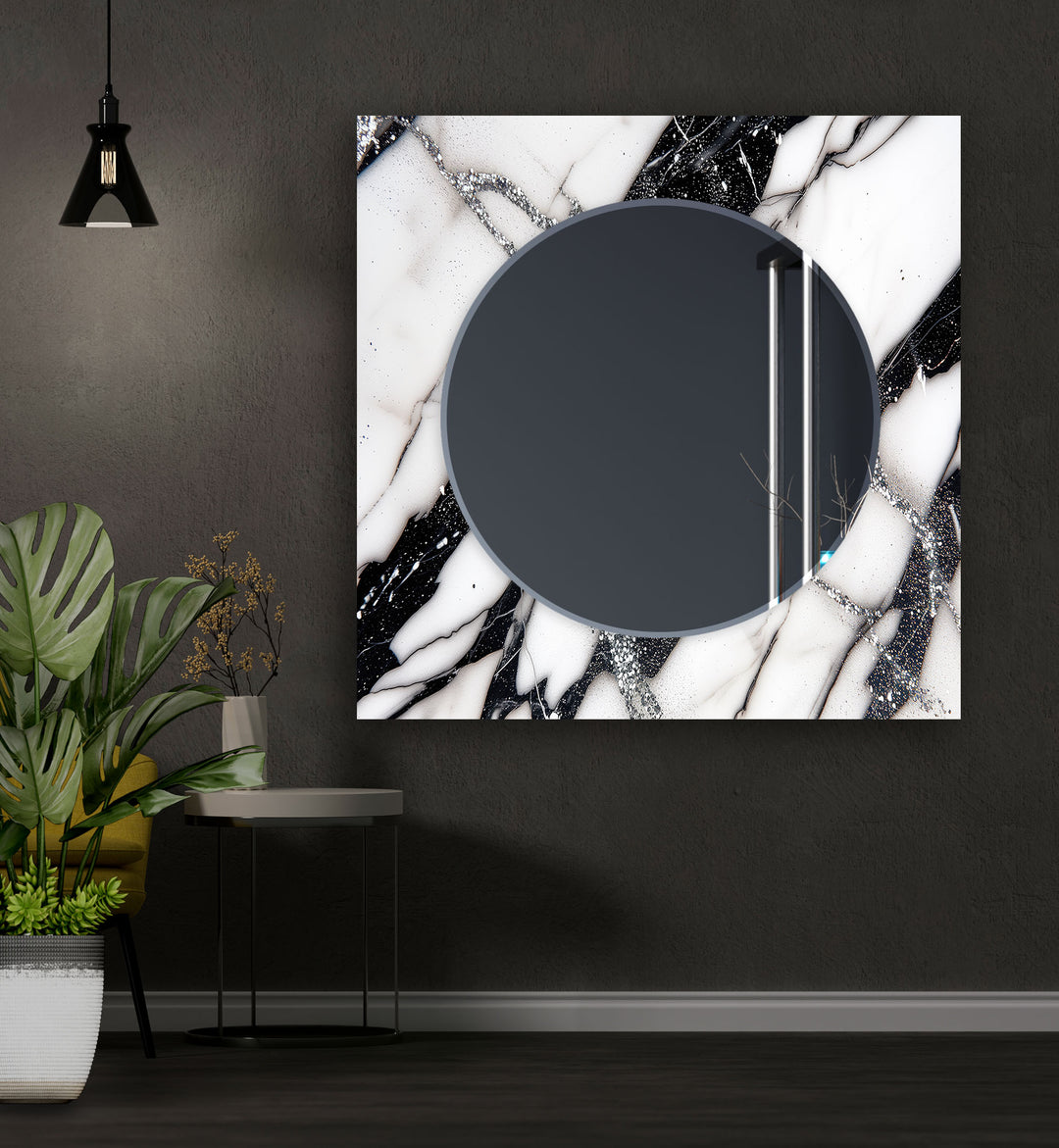 Black White Marble Wall Mirror large living room mirror
