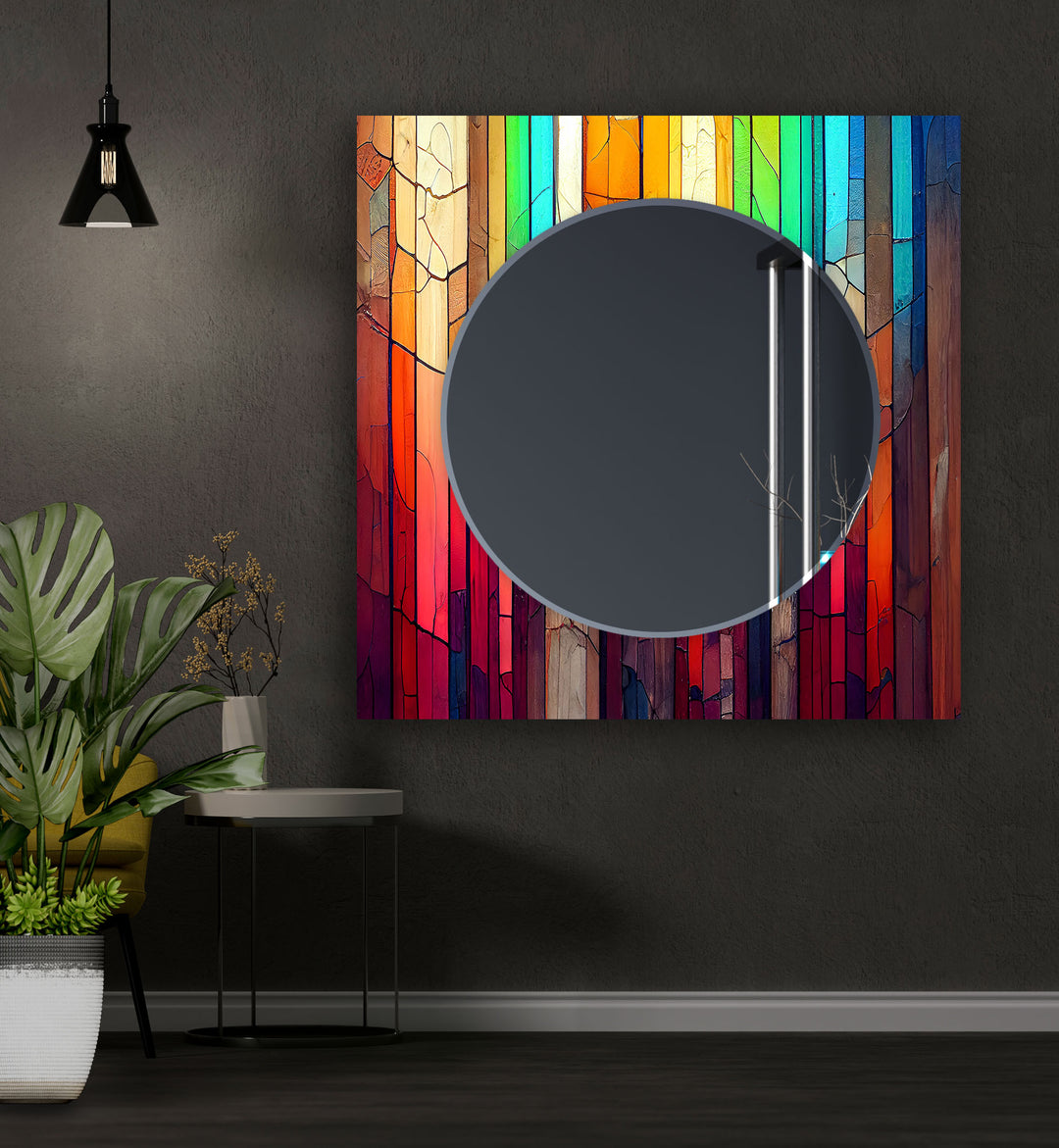 Colored Woods Wall Mirrors Small Mirror
