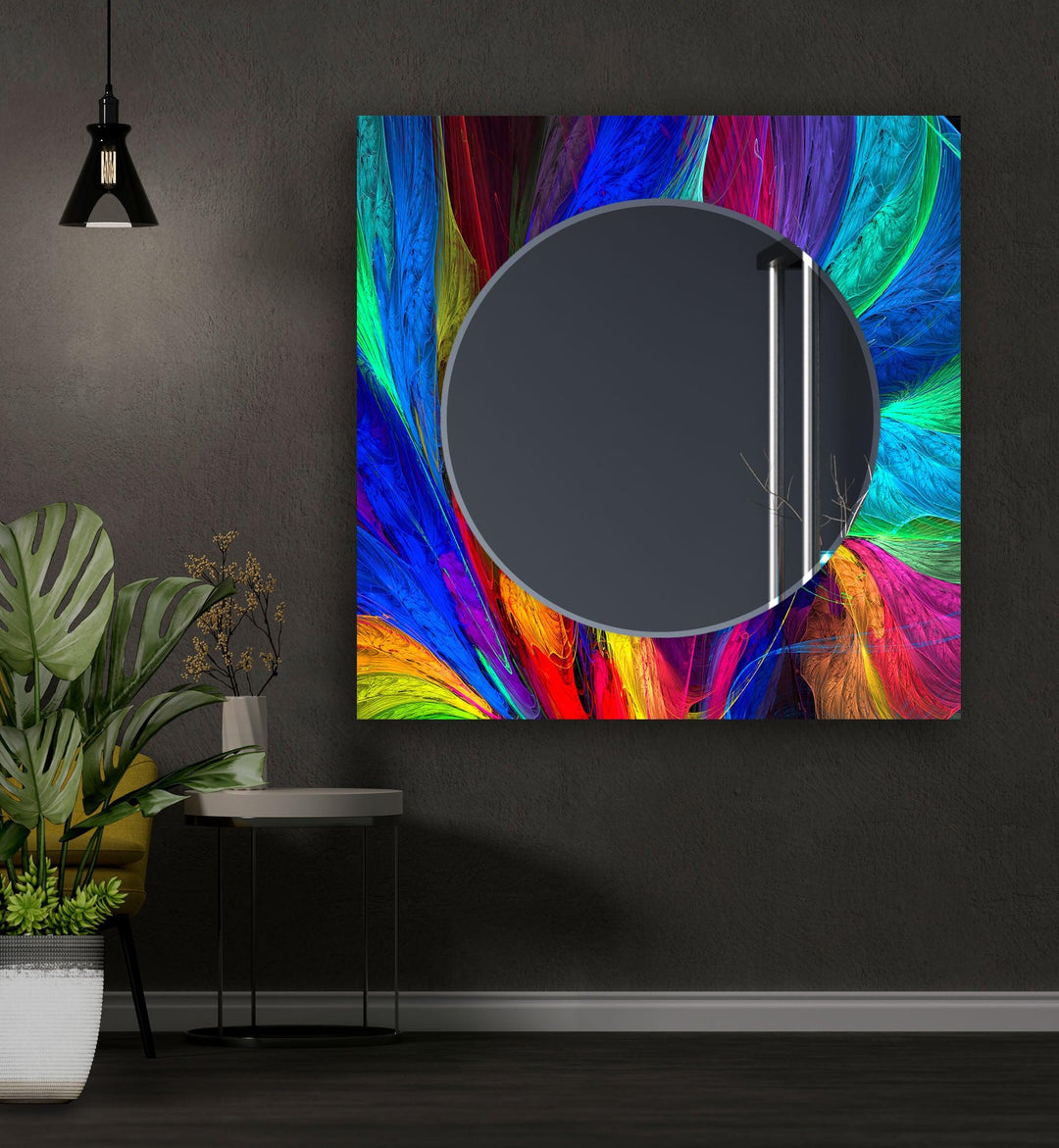 Neon Abstract Wall Mirror Square Wall Mirror
