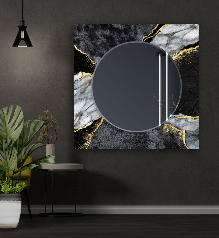 Marble with Gold Details Wall Mirror mirror wall art
