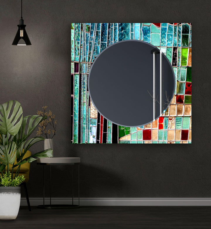 Blue Stained Stones Wall Mirror Huge Wall Mirror
