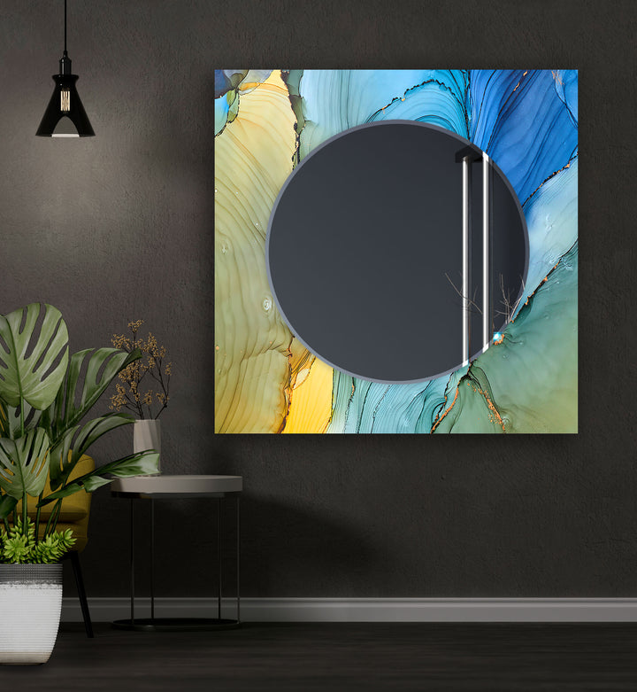 Blue Abstract Wall Mirror modern mirror
