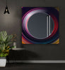 Abstract Round Tempered Glass Wall Mirror