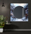 Abstract Tempered Glass Wall Mirror