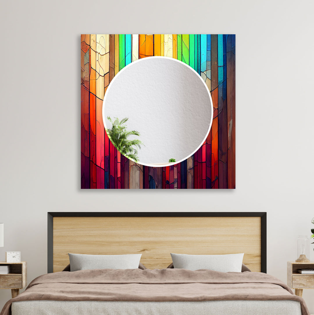 Colored Woods Wall Mirrors Living Room Wall Mirror
