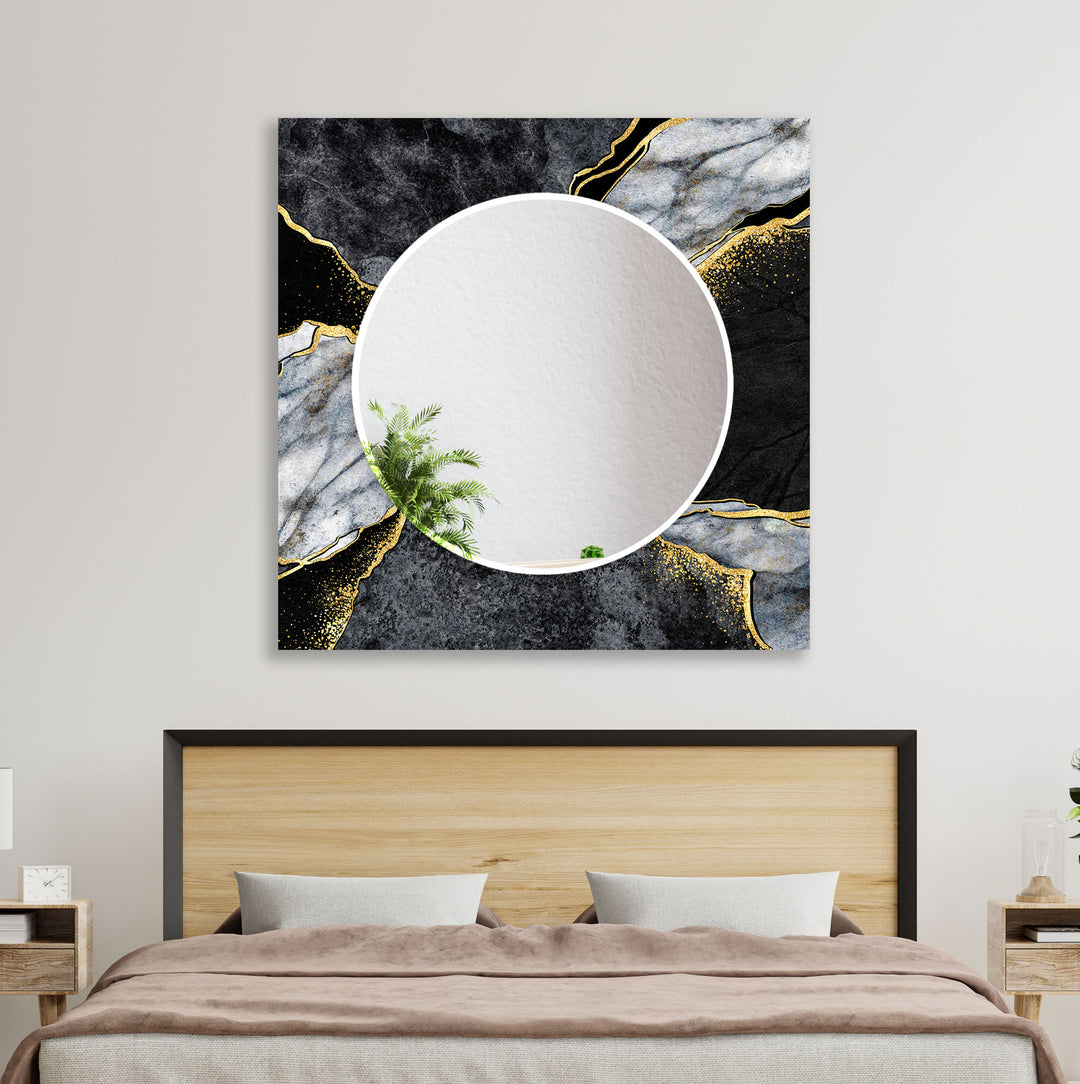 Marble with Gold Details Wall Mirror wall mirror
