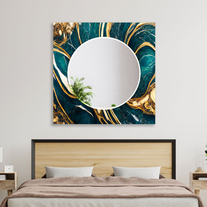 Abstract Green and Gold Wall Mirrors Abstract Mirror
