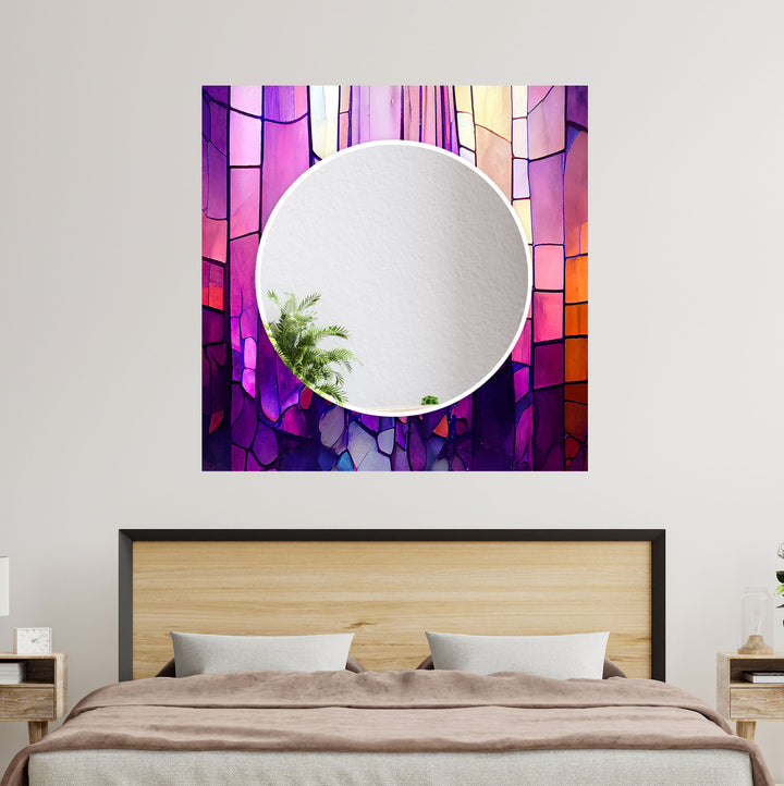 Stained Purple Wall Mirrors Mosaic Mirror 
