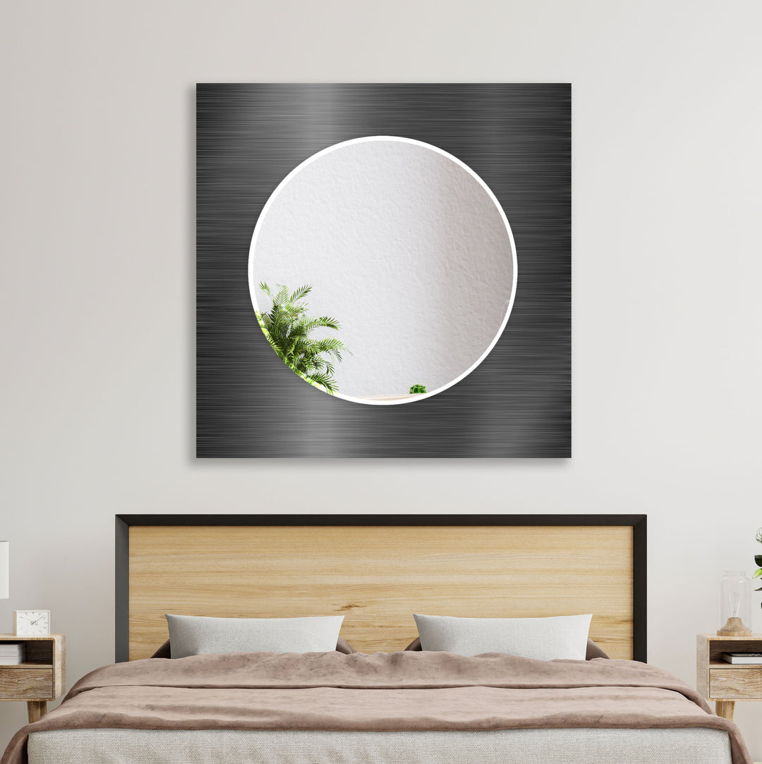 Gray Abstract Wall Mirrors lighted mirror
