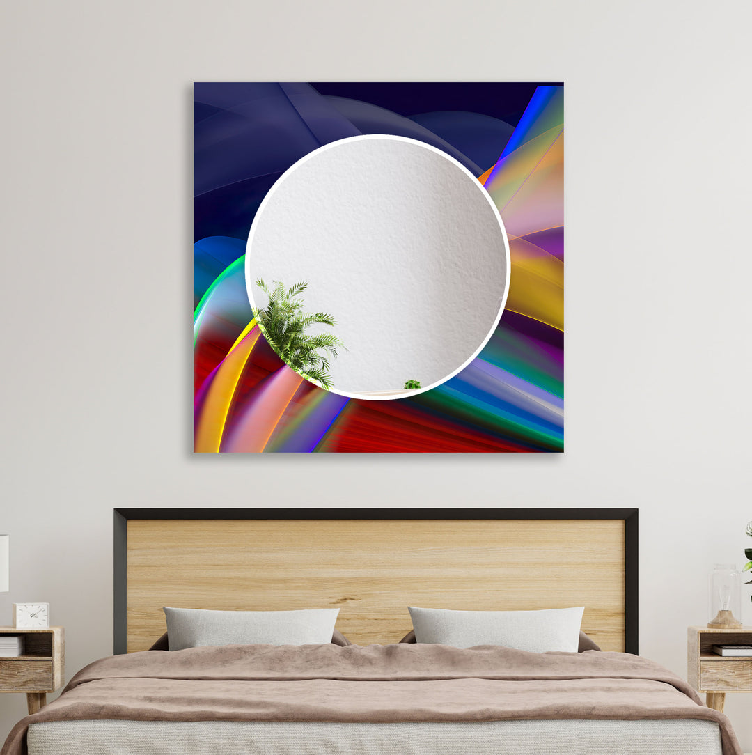 Abstract Lines Design Wall Mirror Marble Mirror
