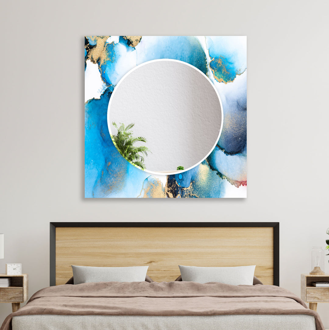 Cyan Abstract Wall Mirror large floor mirror
