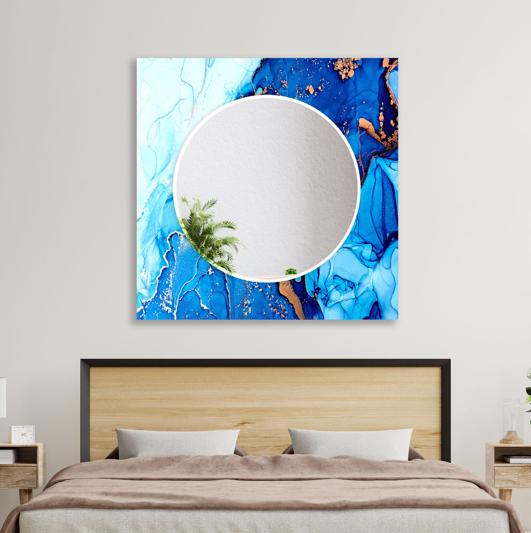 White and Blue Wall Mirrors floor mirror
