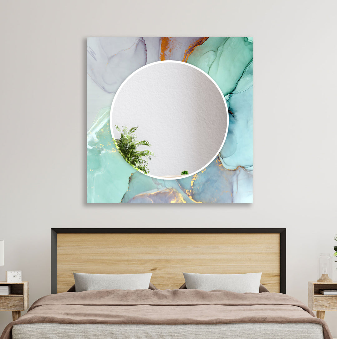 Turquise Abstract Wall Mirrors