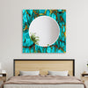 Abstract Round Tempered Glass Wall Mirror