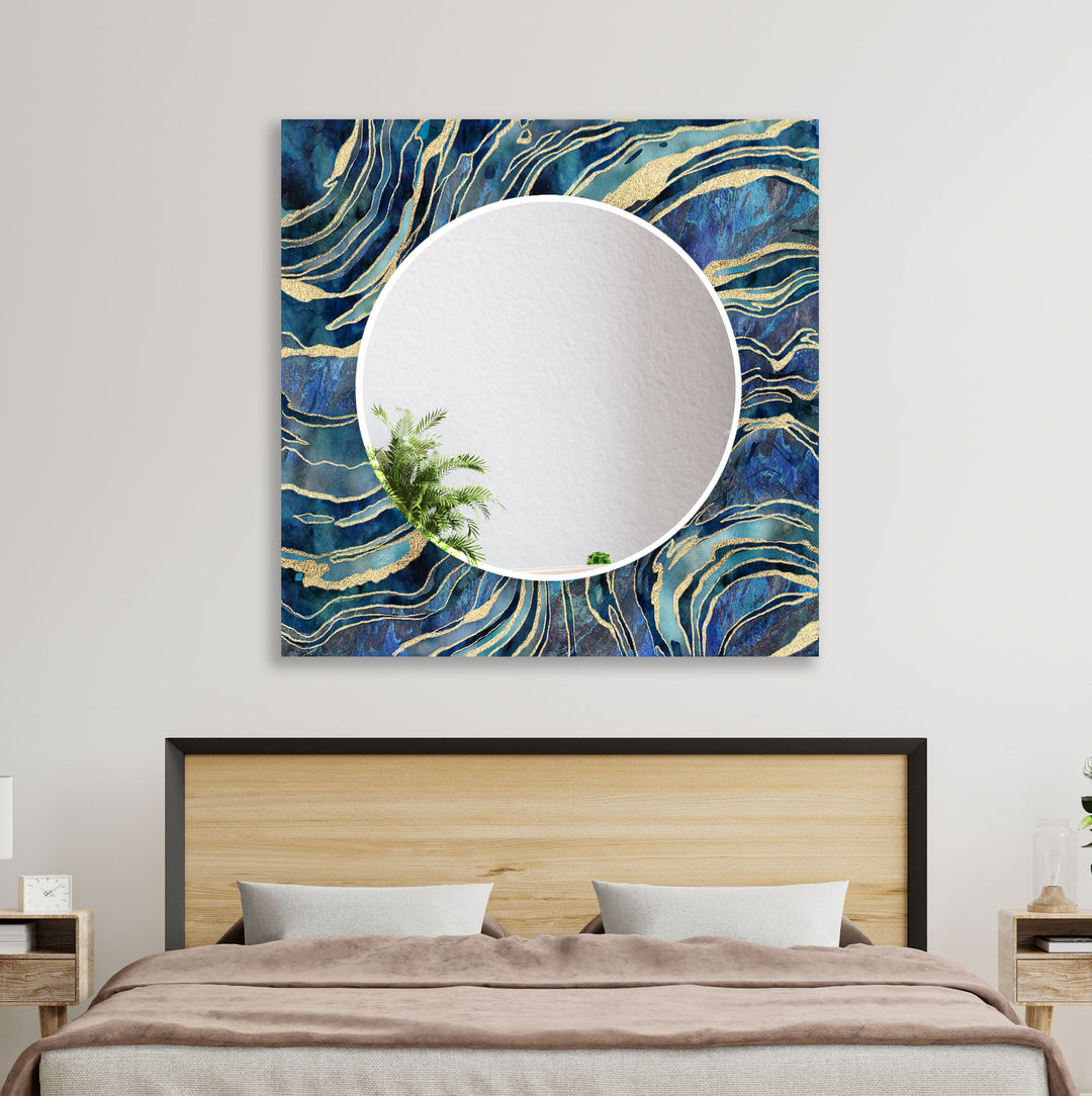 Dark Blue Modern Mirror