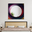 Abstract Round Tempered Glass Wall Mirror