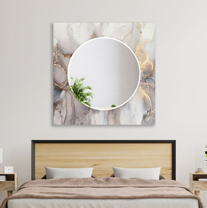 Silver & Gold Marble Wall Mirror Blue Mirror
