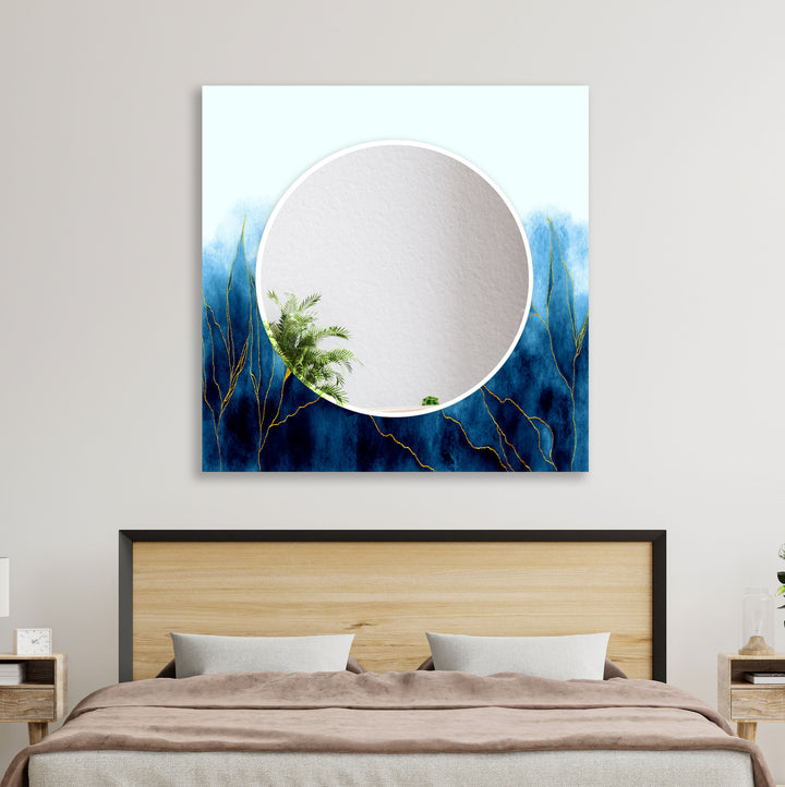 Blue White Wall Mirrors Rectangle Wall Mirror
