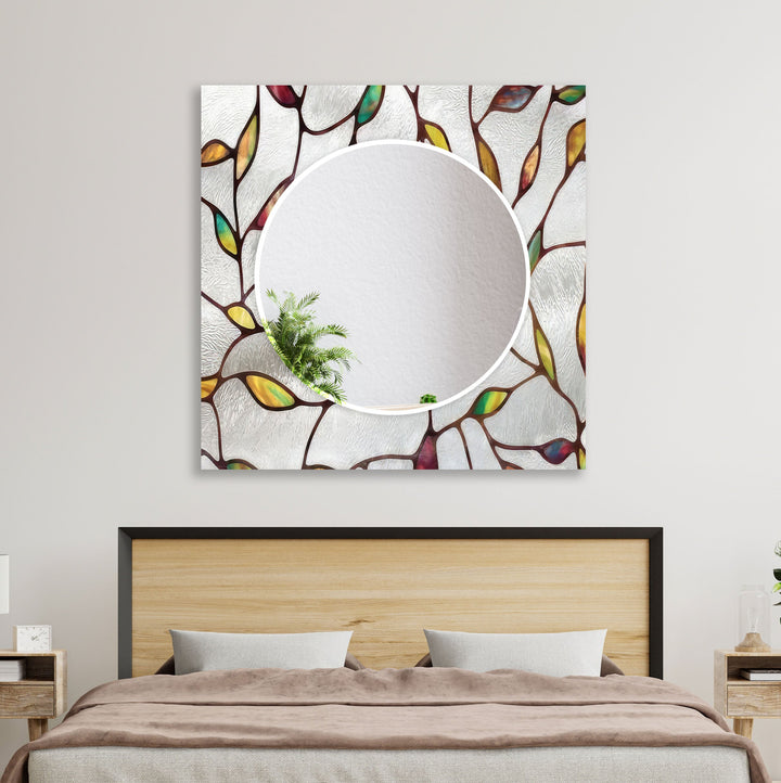 Yellow Leafs Abstract Wall Mirror Long Mirror
