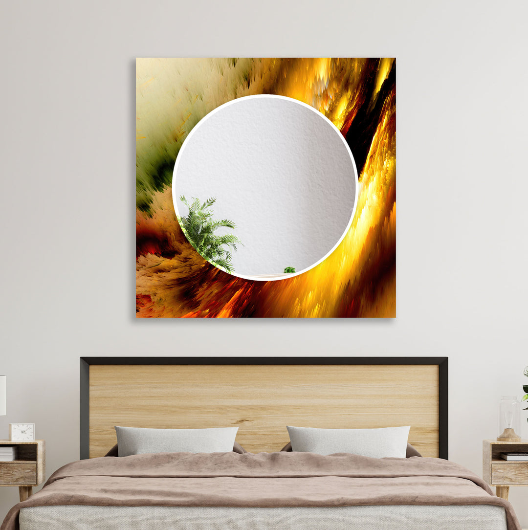 Gold & Orange Abstract Wall Mirror oversized mirror
