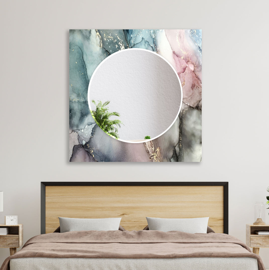 Light Grey & Pink Wall Mirrors Bathroom Wall Mirror
