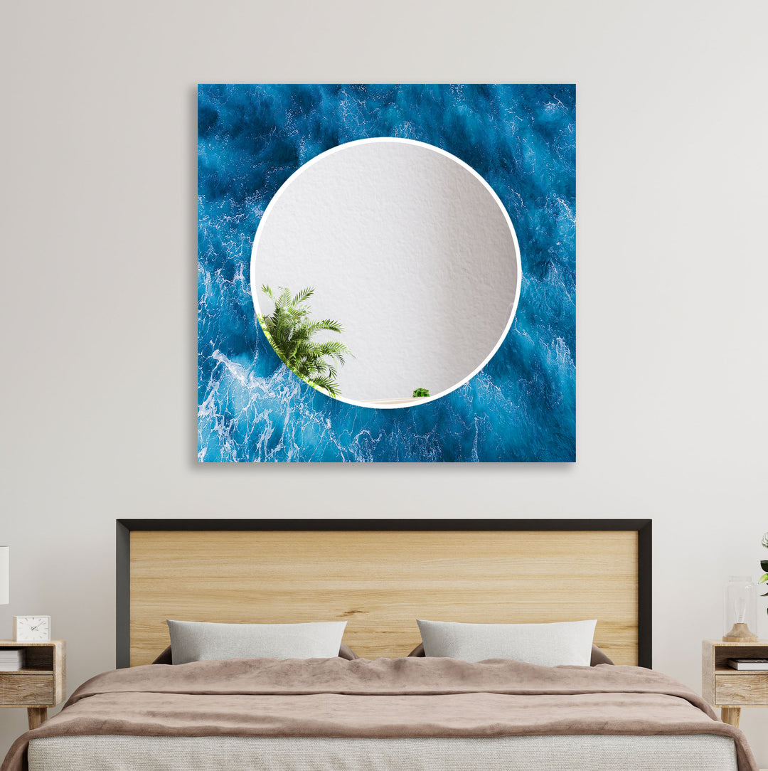 Blue Ocean Wave Wall Mirrors full body mirror
