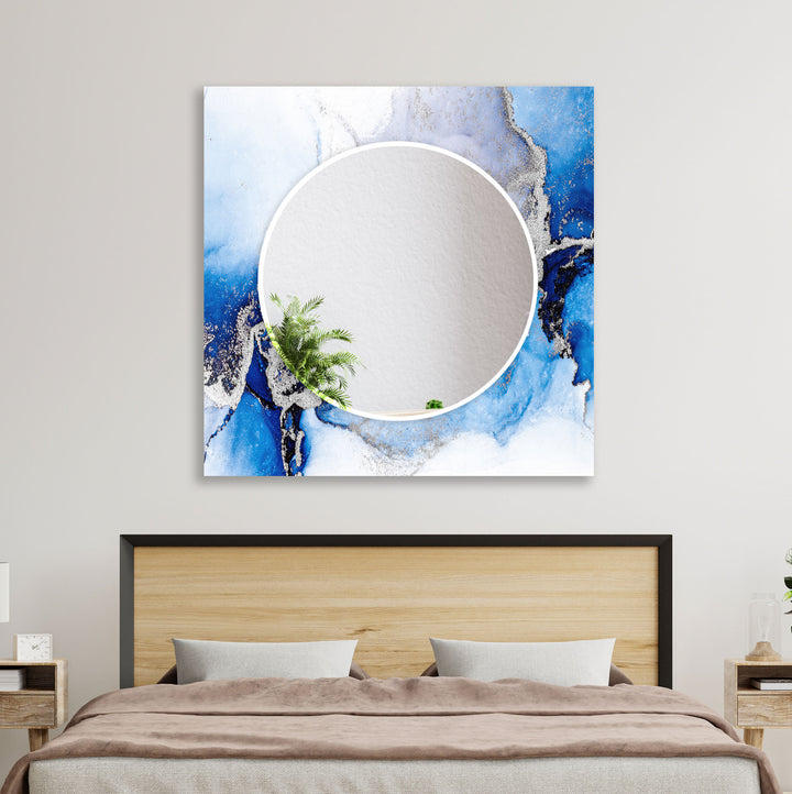 White and Blue Marble Wall Mirrors huge mirror
